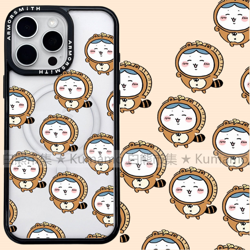 适用iphone16promax苹果16手机壳MagSafe磁吸15支架14吉伊卡哇13浣熊12小八11卡通可爱ins无线充电保护套16e