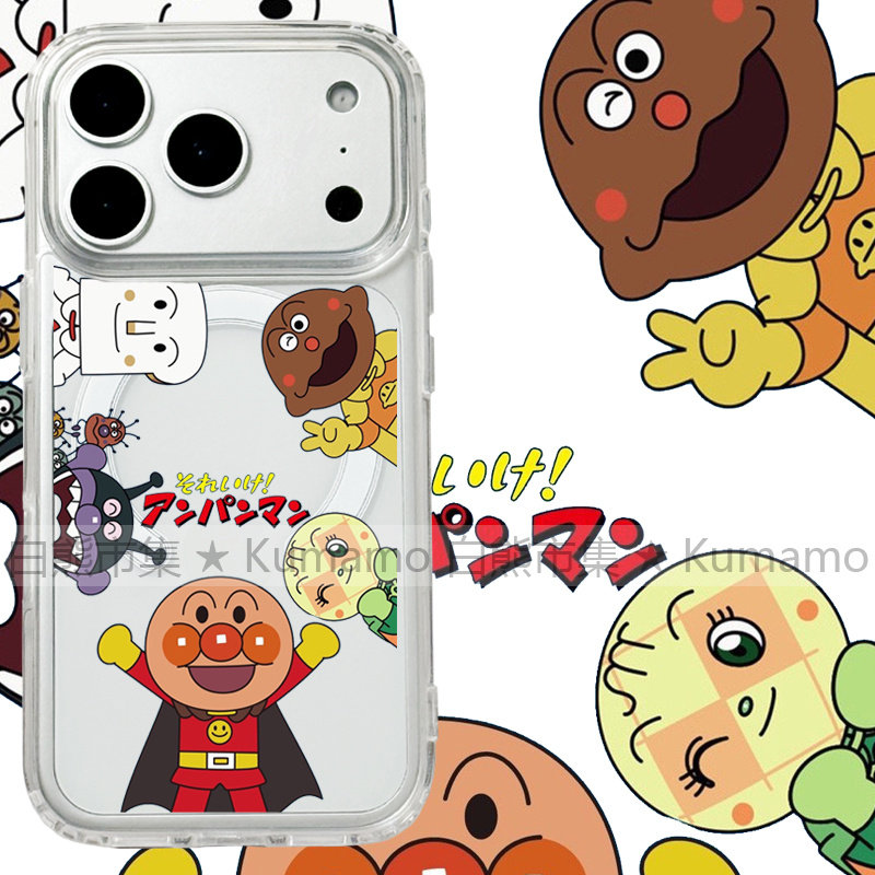 适用iphone17promax苹果17手机壳MagSafe磁吸15支架14透明13日系面包超人16卡通26ultra可爱细菌小子12保护套
