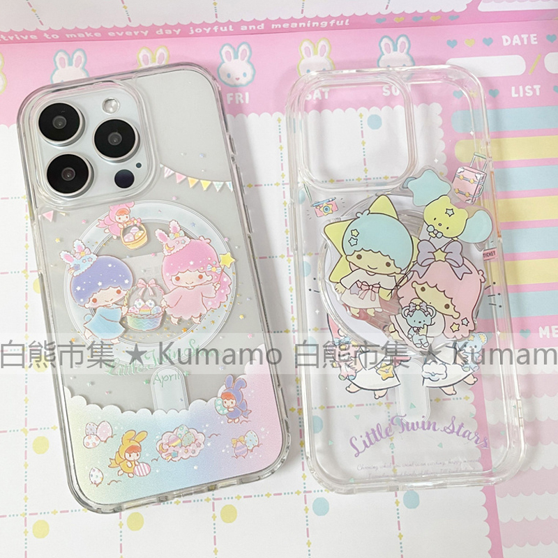 适用iphone16promax苹果16手机壳MagSafe磁吸14支架13透明12梦幻15双子星卡通ins风女11无线充电保护套15plus