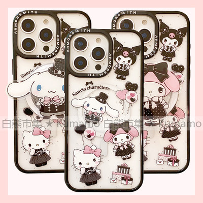 适用iphone17promax苹果16手机壳MagSafe磁吸15支架14玉桂狗13美乐蒂12库洛米女仆制服16e无线充电17保护套女