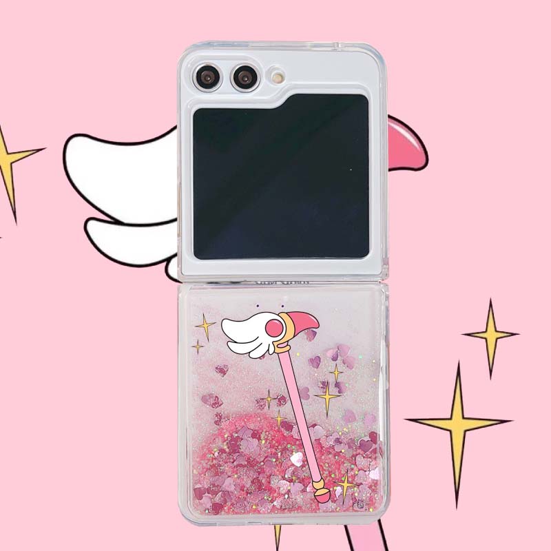 适用zflip6三星Zflip5手机壳Zflip4上下折叠Zflip3透明Zflip7流沙保护套软魔卡少女樱鸟头杖小樱ins动漫卡通