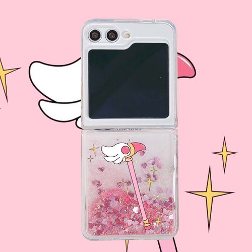 适用zflip6三星Zflip5手机壳Zflip4上下折叠Zflip3透明Zflip7流沙保护套软魔卡少女樱鸟头杖小樱ins动漫卡通