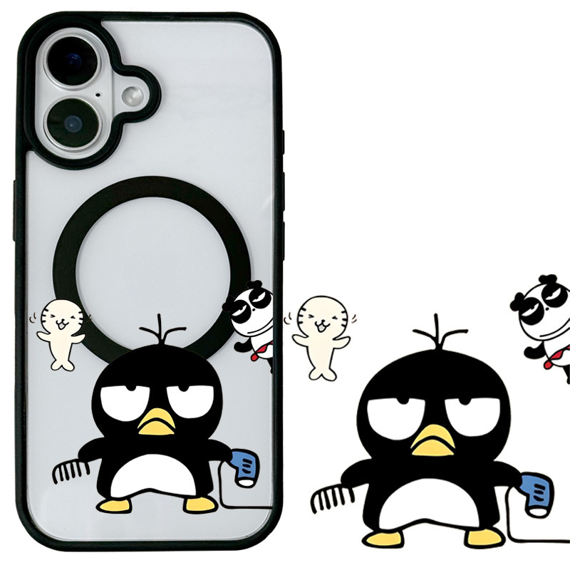 适用iphone17promax苹果16手机壳MagSafe磁吸15支架14透明13日系17可爱25ultra酷企鹅17卡通16e搞怪保护套女
