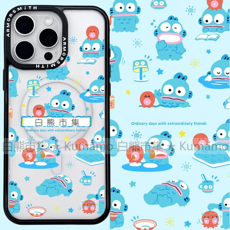 适用iphone17promax苹果16手机壳MagSafe磁吸15支架14人鱼汉顿13丑鱼12潮牌11章鱼卡通女17无线充电保护套16e