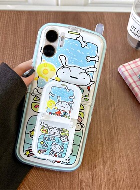 适用于oppoFindN3flip手机壳N2flip上下折叠防摔保护套大哥大电话机超人小新小白狗骨头ins风少女支架手挂链