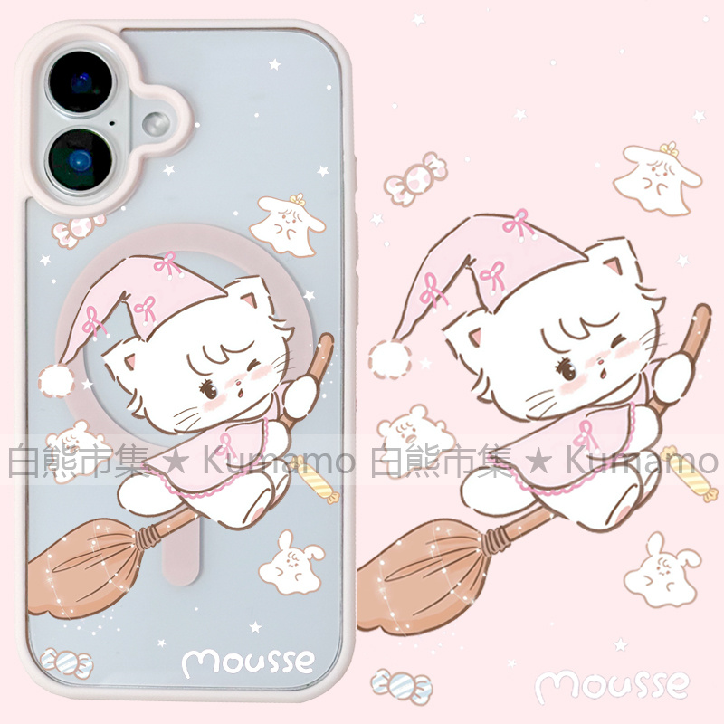 适用iphone17promax苹果16手机壳MagSafe磁吸15支架14透明13韩风mikko樱花少女17小猫咪25ultra卡通16e保护套