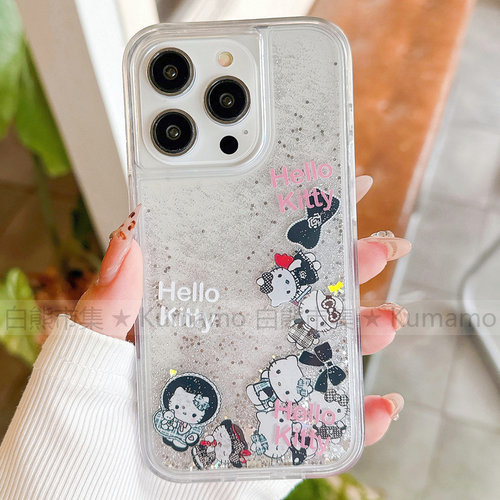 适用iphone16promax手机壳15苹果16滑片14透明13流沙12闪粉11女仆Kitty猫kt猫软妹可爱ins风15pro保护套16pro
