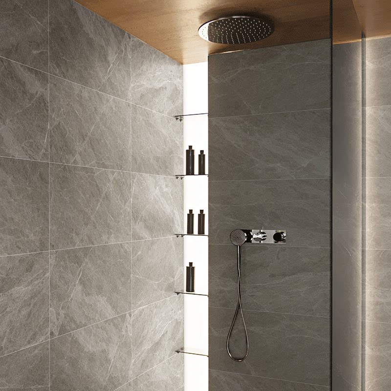 现代简约灰色大理石墙砖6面高清自然纹理卫生间中板瓷砖400*800