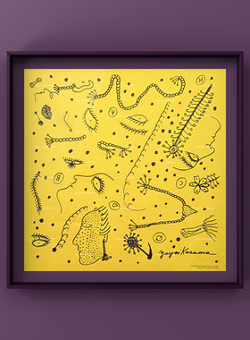 日本进口草间弥生YAYOI KUSAMA画布手巾方型手帕装饰布