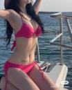 夏季 分体玫红色比基尼性感三点式 爆款 bikini泳衣女款 小胸聚拢泳装