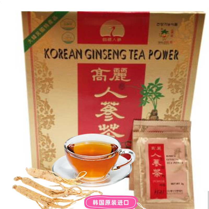 韩国人参茶原装进口鹤标高丽人参茶红参茶中秋好礼300克每盒100袋