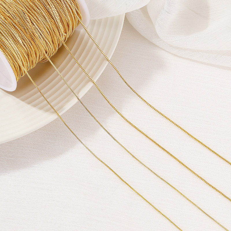 14K GOLD-FILLED COLOR-PRESERVING VENETIAN CHAIN BOX CHAIN TASSEL LOOSE CHAIN NECKLACE DIY BRACELET JEWELRY HANDMADE ACCESSORIES