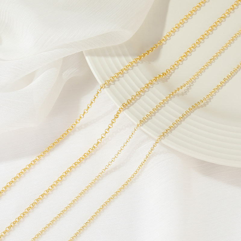 14K GOLD-FILLED COLOR-PRESERVING WIDE ROUND O CHAIN O-SHAPED CHAIN NECKLACE DIY MATERIAL BRACELET THIN CHAIN HAND-MADE JEWELRY ACCESSORIES