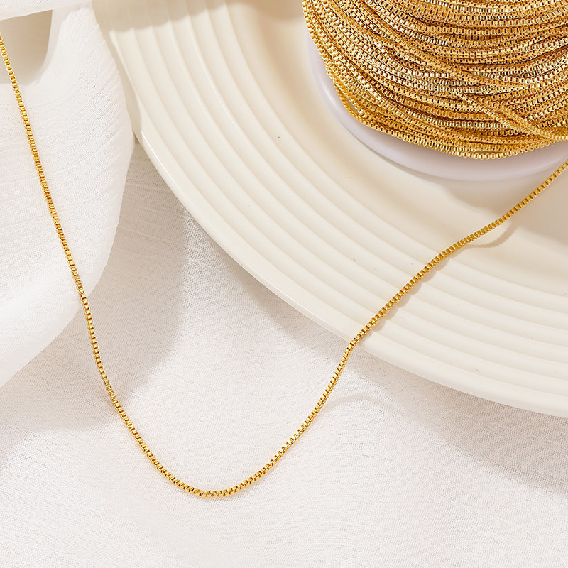 14K GOLD-FILLED COLOR-PRESERVING VENETIAN CHAIN BOX CHAIN TASSEL LOOSE CHAIN NECKLACE DIY BRACELET JEWELRY HANDMADE ACCESSORIES
