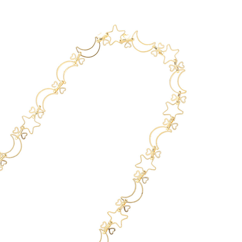 HANDMADE CHAIN COPPER PACKAGE 14K REAL GOLD STAR CHAIN MOON LOOSE CHAIN NECKLACE DIY MATERIAL ACCESSORIES BRACELET TASSEL JEWELRY