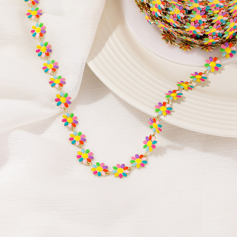 COLOR DROP GLAZE MULTI-COLOR DAISY CHAIN COLOR-RETAINING 14K GOLD-FILLED CHAIN NECKLACE BRACELET MATERIAL DIY JEWELRY ACCESSORIES