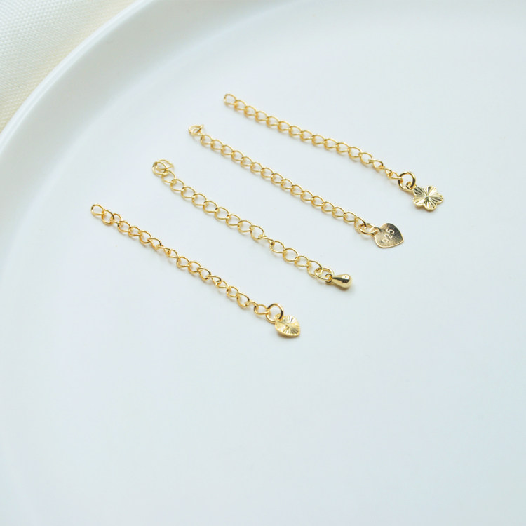 14K GOLD-FILLED EXTENSION CHAIN COLOR-RETAINING BRACELET DIY MATERIAL TAIL CHAIN JEWELRY ACCESSORIES EXTENDED CHAIN NECKLACE JEWELRY ACCESSORIES