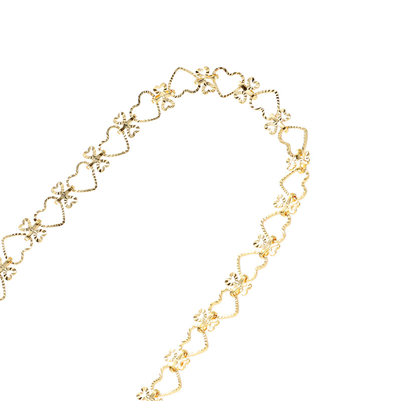 HANDMADE CHAIN COPPER PACKAGE 14K REAL GOLD LOVE CHAIN WATER DROP PLUM BLOSSOM LOOSE CHAIN NECKLACE DIY ACCESSORIES BRACELET TASSEL JEWELRY