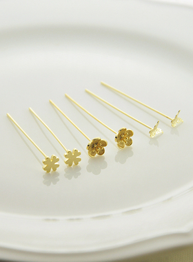 diy14k包金四叶草花针饰品配件
