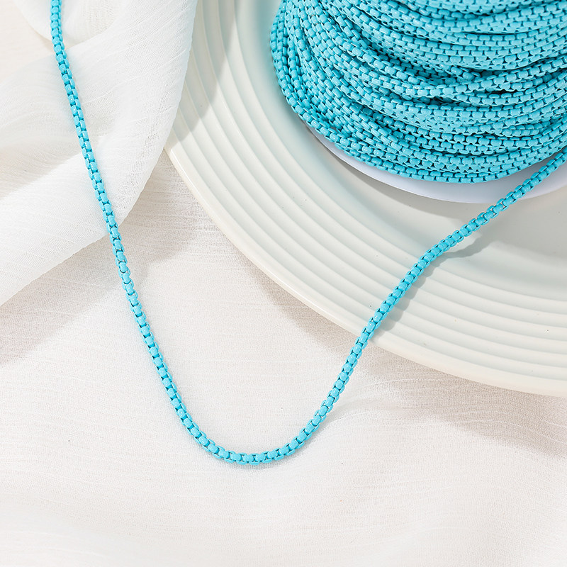 TONGDU COLOR GLAZE COLOR-PRESERVING BOX CHAIN MULTI-COLOR NECKLACE BRACELET DIY MATERIAL FINE CHAIN HANDMADE LOOSE CHAIN JEWELRY ACCESSORIES