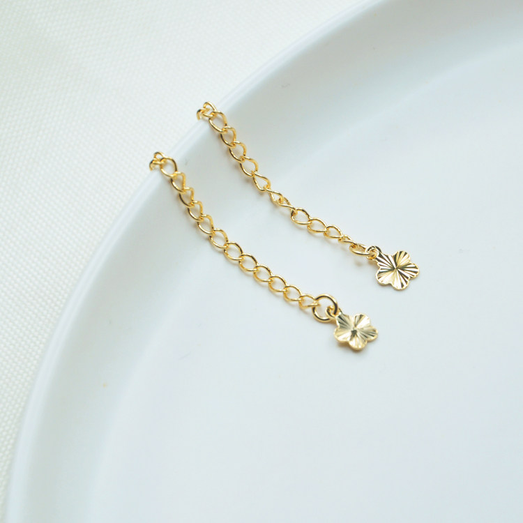 14K GOLD-FILLED EXTENSION CHAIN COLOR-RETAINING BRACELET DIY MATERIAL TAIL CHAIN JEWELRY ACCESSORIES EXTENDED CHAIN NECKLACE JEWELRY ACCESSORIES