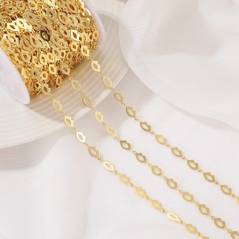 真金项链链条diy链子延长链配件