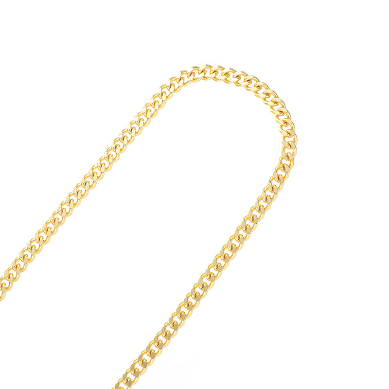 COPPER-CLAD 14K GOLD COLOR-PRESERVING CUBAN CHAIN CHAIN CLAVICLE CHAIN SNAKE BONE NECKLACE DIY MATERIAL BRACELET HAND-MADE JEWELRY ACCESSORIES