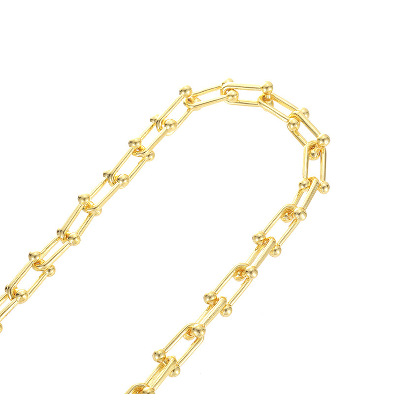 14K GOLD COLOR-PRESERVING U-SHAPED CHAIN EUROPEAN AND AMERICAN STYLE CHAIN HANDMADE NECKLACE DIY MATERIAL BRACELET EARRINGS JEWELRY LOOSE CHAIN