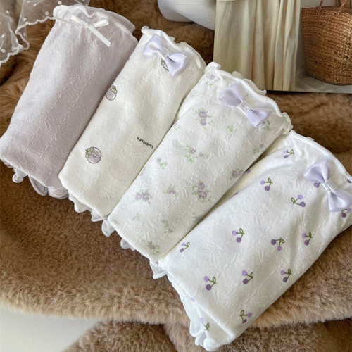 10A抗菌纯棉中腰碎花三角裤