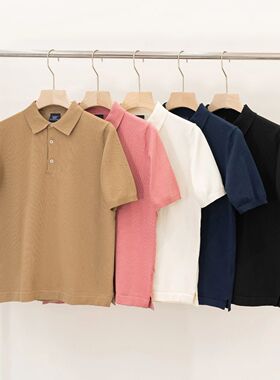 高级感夏季男士针织有机长绒棉polo翻领商务休闲短袖T恤4077-0945