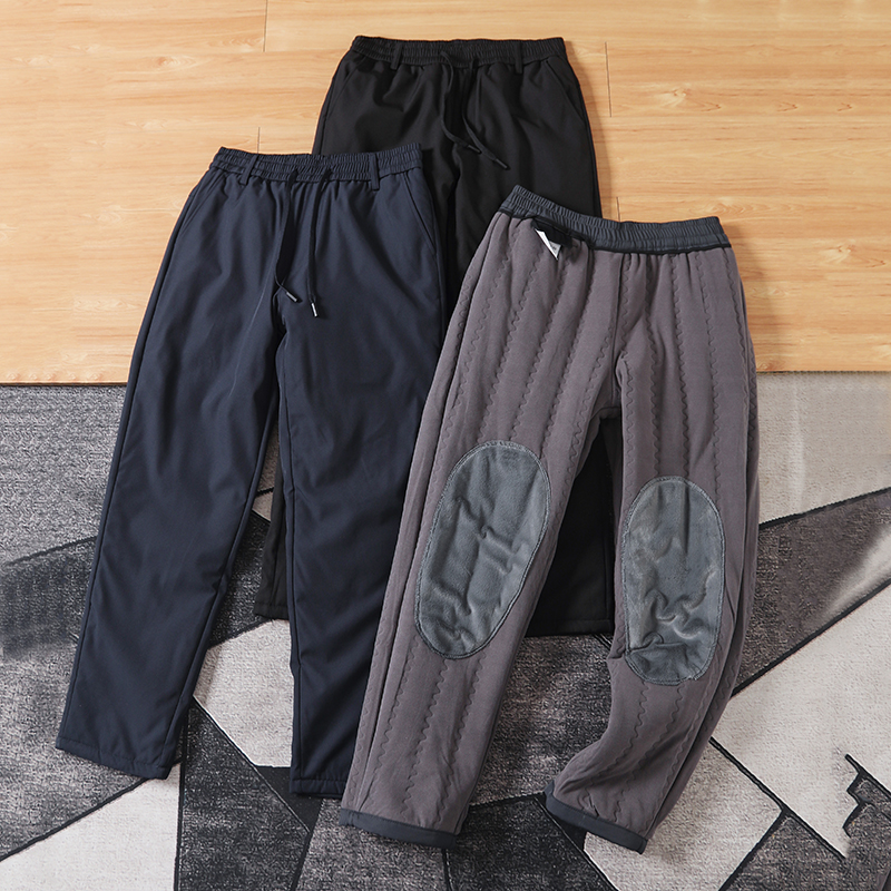秋冬防风防水耐磨男士加绒三层休闲棉裤加厚护膝保暖裤4269-9666