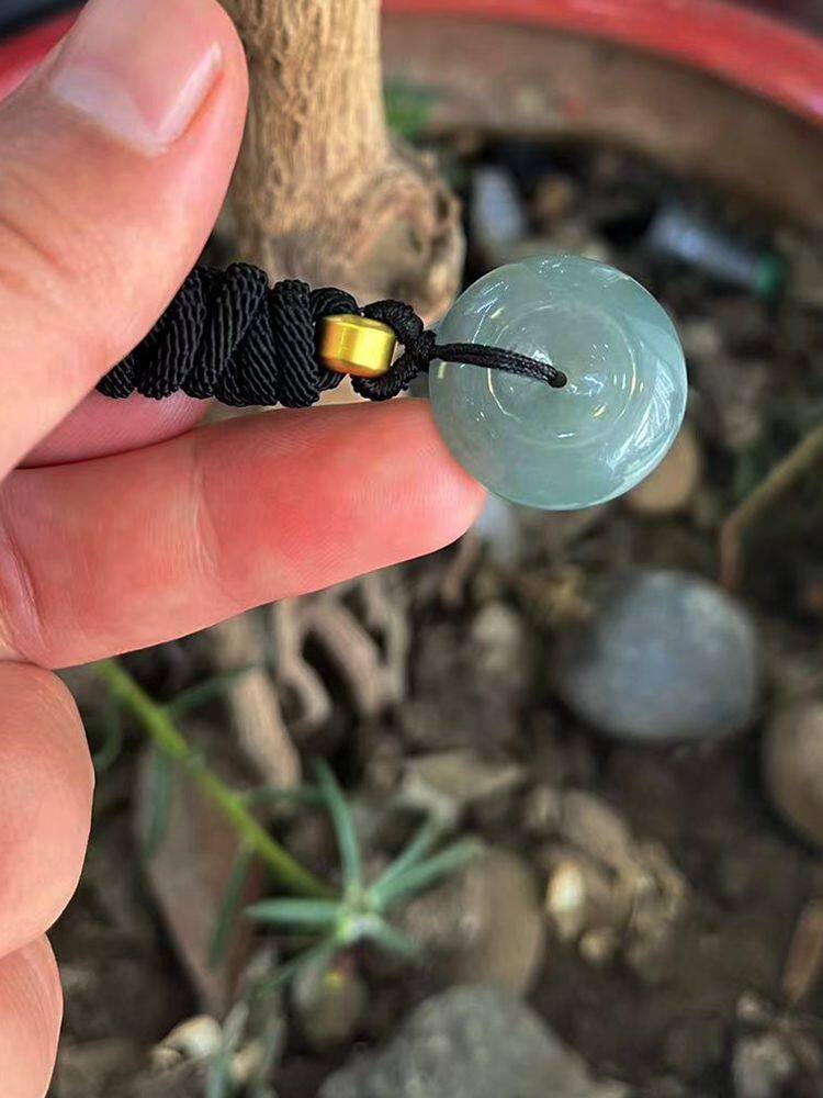 【日月明翡翠】清仓正品保真天然翡翠冰油青种平安扣吊坠玉坠