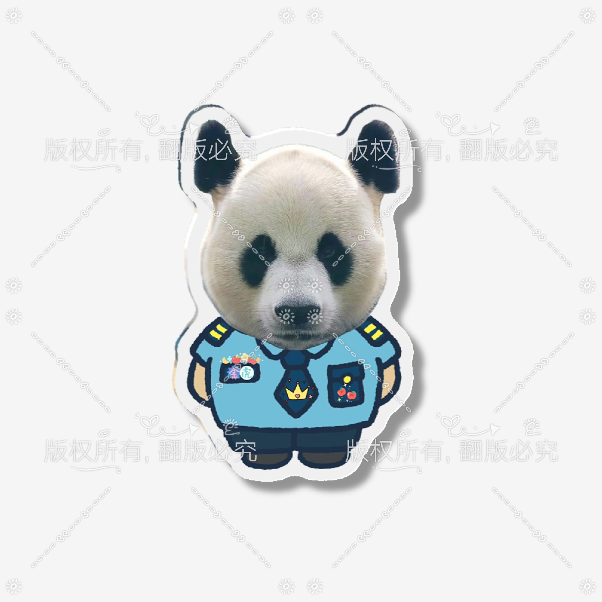 大熊猫金虎周边小保安系列亚克力冰箱贴5cm