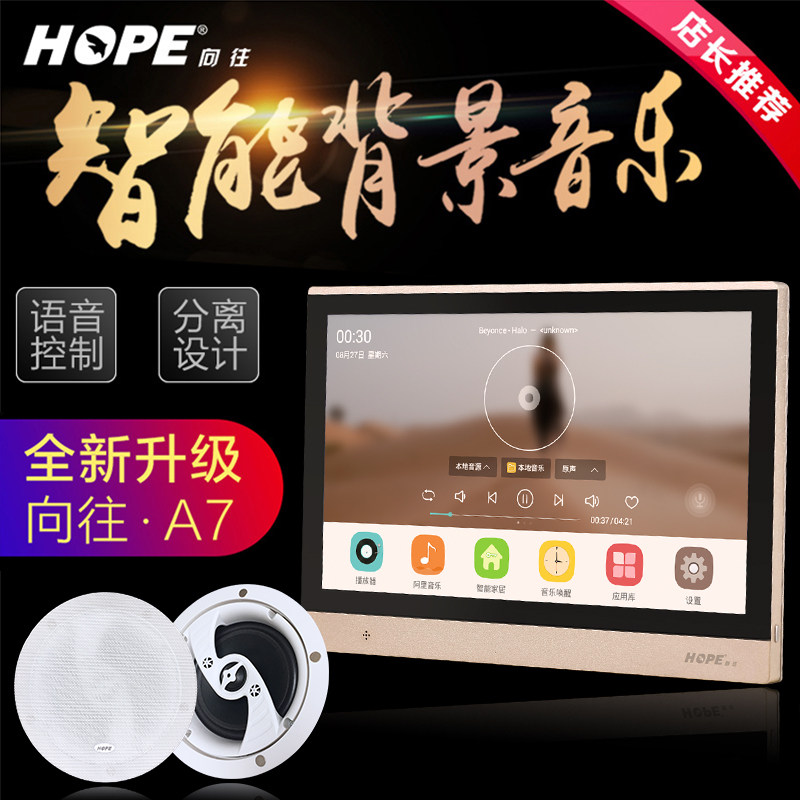 向往XW-A7 家庭背景音乐系统 主机系统套装 安卓wifi功放控制器