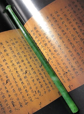 震撼新疆和田玉大烟嘴王碧玉大尺寸满色正阳绿水头足仅见此物满足