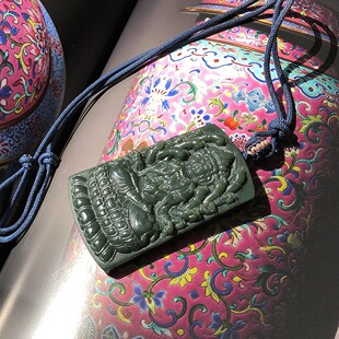 老料新疆和田玉碧玉千手观音大牌子大哥天然玉石A货宝物级超值