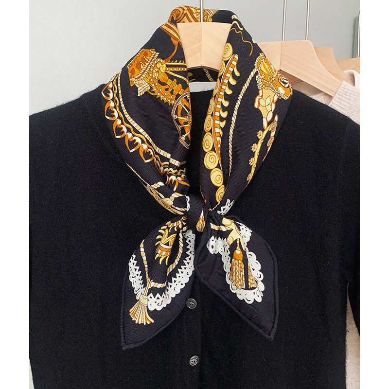 【黑金马车】低调大气奢华感  桑蚕丝真丝羊毛丝毛中方巾丝巾围巾