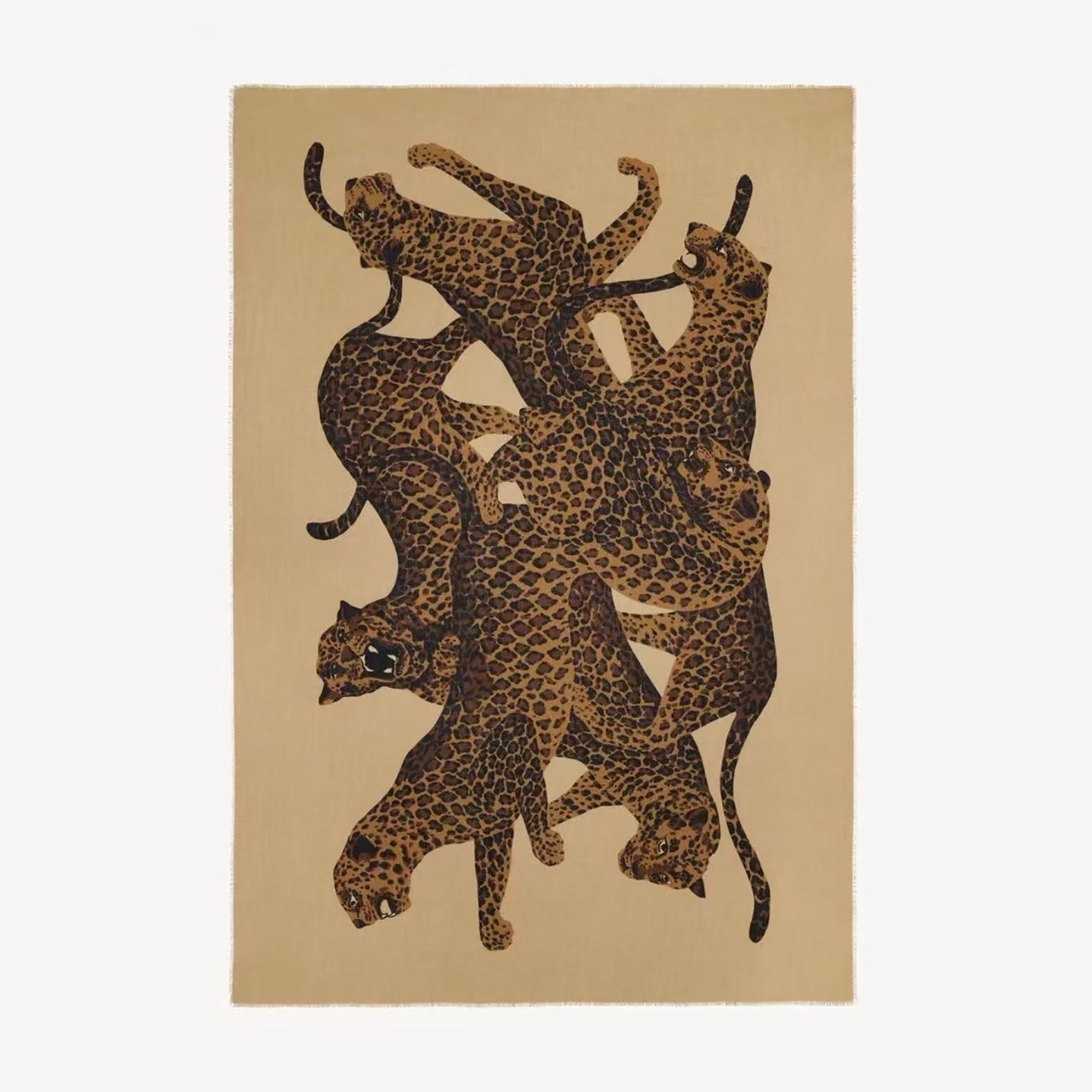 【金钱豹】意奢Y*S秋冬款 时尚老钱100%美丽诺羊毛长巾女披肩围巾