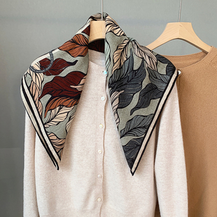 面料太好！一叶知秋 丝羊毛提花秋冬超百搭保暖65中方巾丝巾围巾