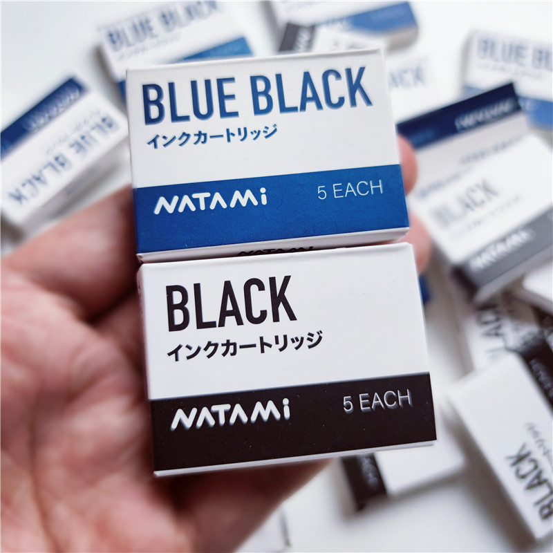 日本NATAMI奈多美墨胆墨囊钢笔可替换补充液墨水蓝黑色ink学生用图片