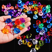 亚克力水晶石彩色石头七彩水晶石鱼缸彩石儿童宝石假水晶彩石 包邮