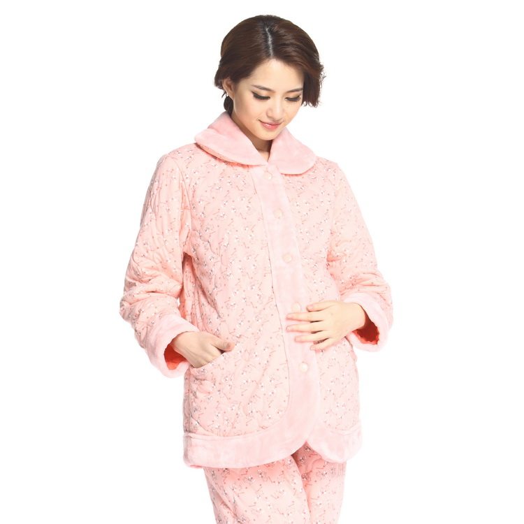 宜栖孕妇秋冬夹棉加厚家居服套装 孕产妇棉衣保暖服3114039