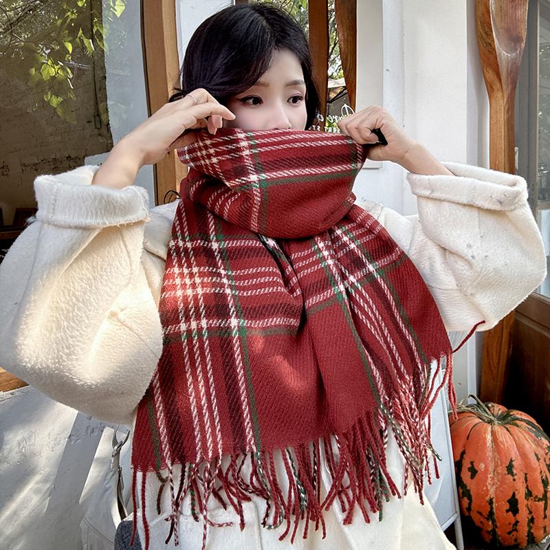 2024新款围巾女生保暖红色