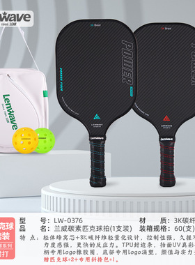 兰威LW-0376匹克球拍比赛碳纤维球拍户外运动训练专业级球拍