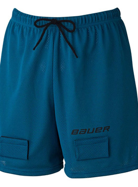 女孩冰球护裆裤Bauer mesh女童女生冰球带护裆速干短裤护阴保护裤