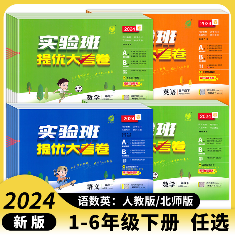 2024新版实验班提优大考一二三四五六年级下册语文数学英语