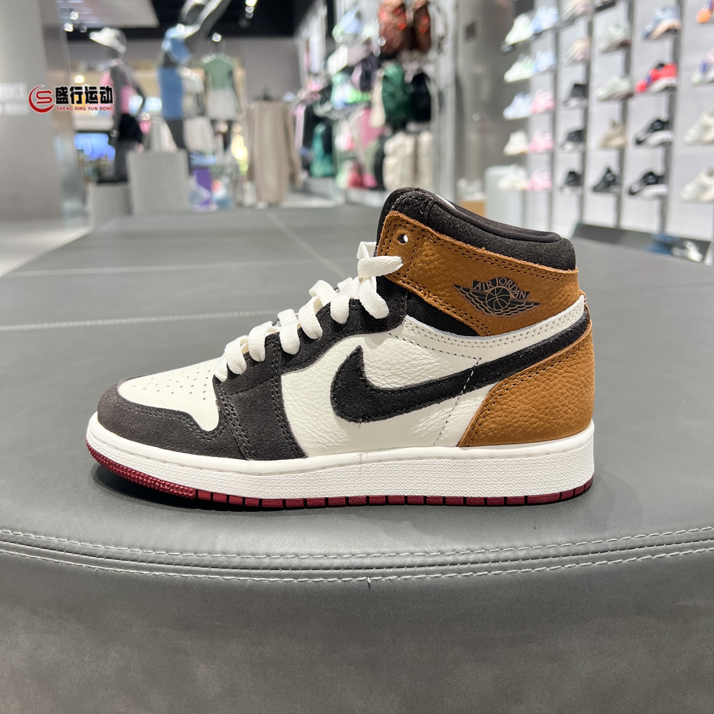 Nike耐克大童2026新款AJ1时尚拼色透气耐磨高帮篮球鞋 FD1437-201