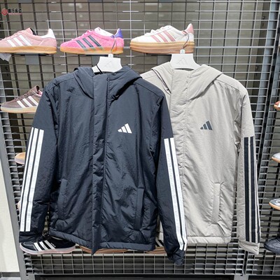 Adidas阿迪达斯2025冬款男子运动休闲连帽夹克外套JY8303 JY8305