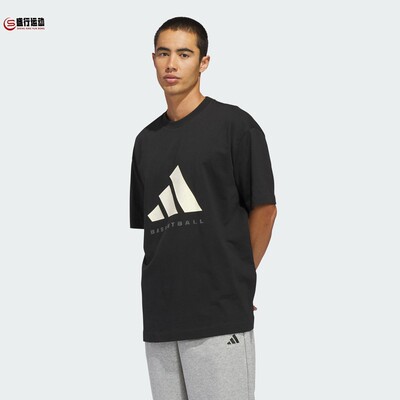 adidas阿迪达斯男女同款2025冬季新款篮球运动休闲短袖T恤 KB7560