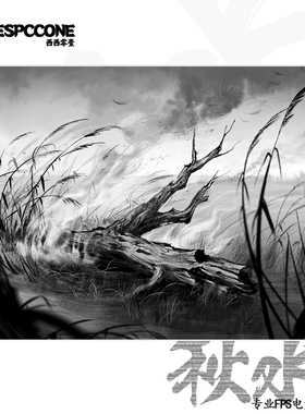 西西零壹电竞鼠标垫CC01秋水 彩墨染速度型滑垫游戏顺滑防汗PUBG